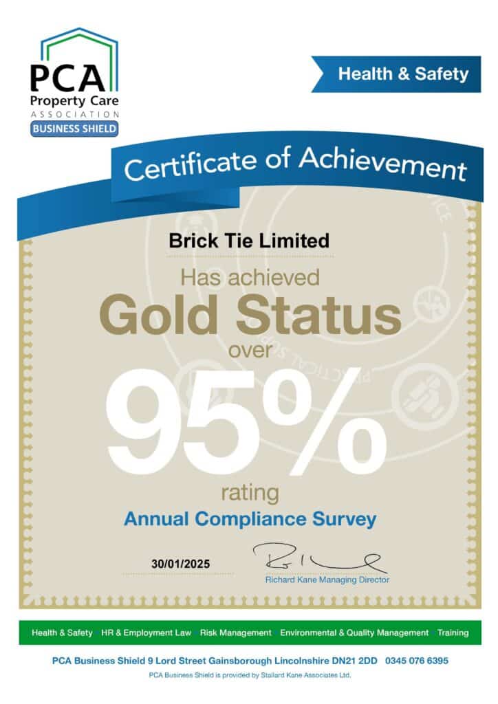 Brick-Tie Limited Gold standard health and safety performance