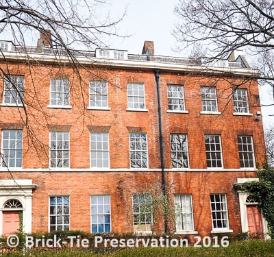 Botany House, Leeds. A terrace built in 1823. Grade 2 listed. Now undergoing restoration. Our work includes Type C waterproofing to the basement and timber treatment for infestations at ground floor level.