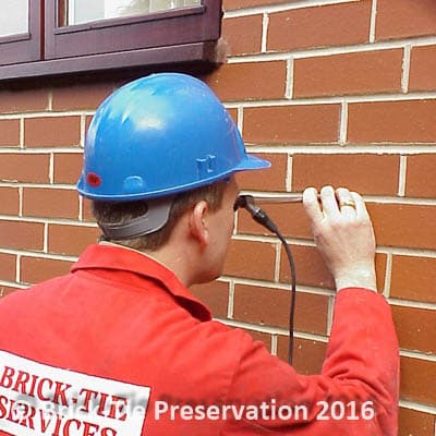 A wall tie survey – ties are inspected, photographed and reported on using a boroscope (unless the cavities are insulated)