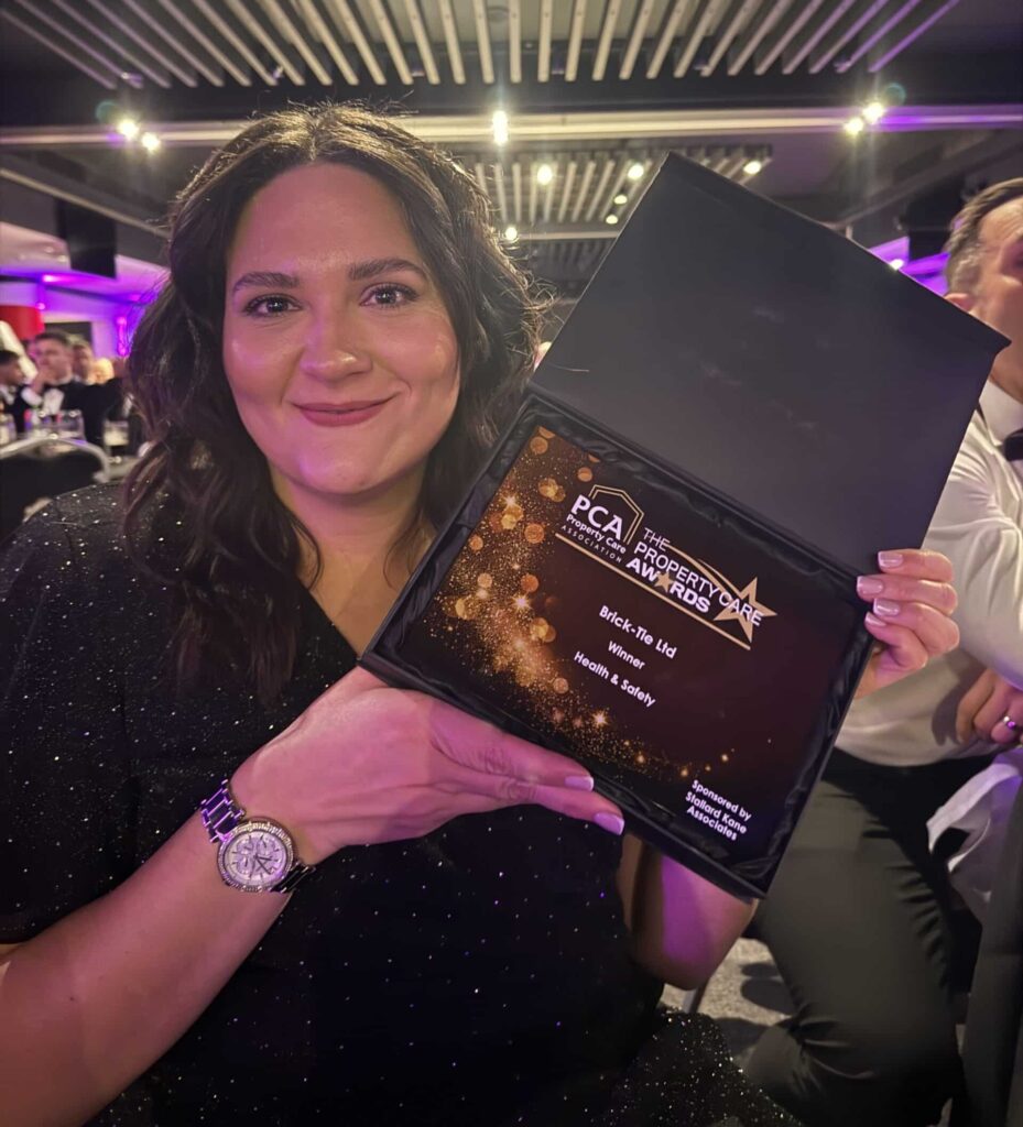 Kirstie proudly showing off our award